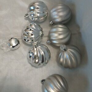 8 faux silver tree ornament no hooks Christmas in July decorative event